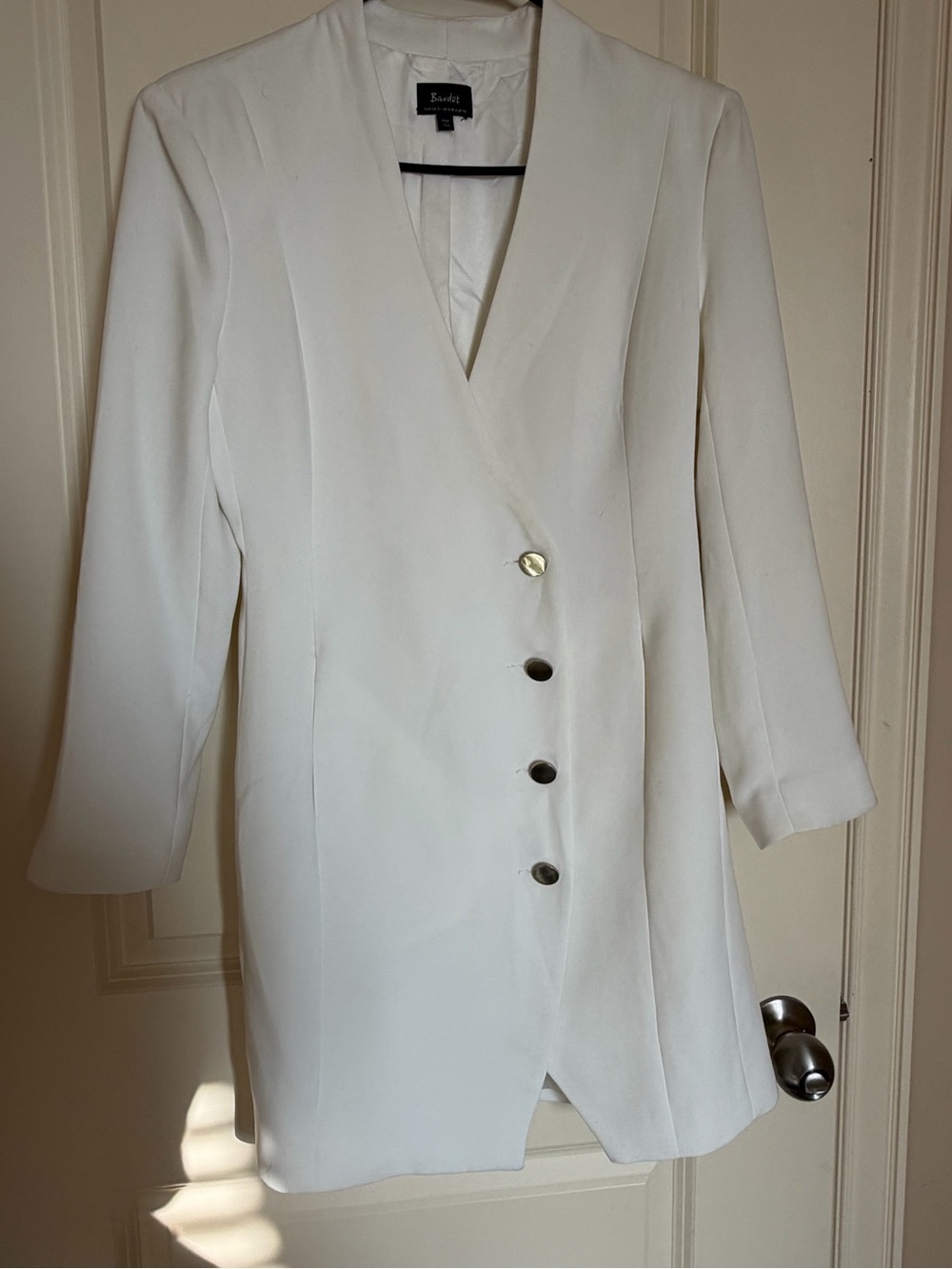 Bardot Ivory Double-Breasted Longline Blazer dress